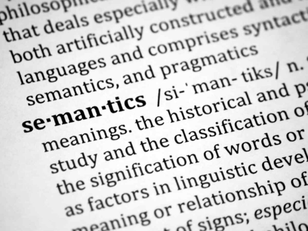 Dictionary definition of semantics